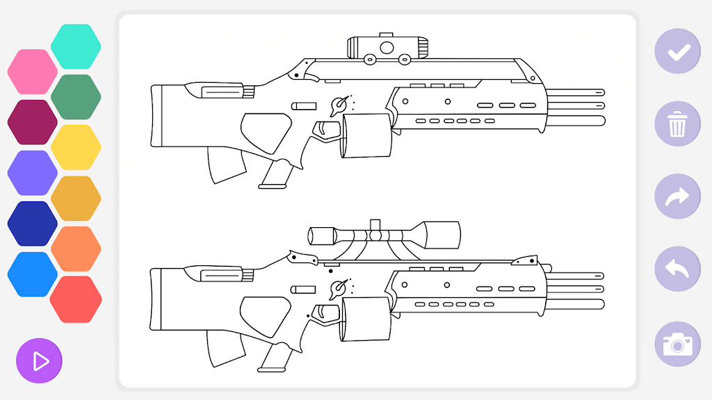 武器与枪支填色书游戏图0