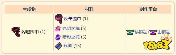 泰拉瑞亚灾厄近战饰品闪避围巾怎么做 闪避围巾属性信息一览