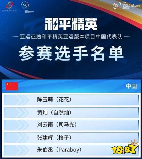和平精英亚运会中国队最终名单 亚运会参赛队员一览