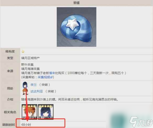《原神》星螺刷新时间表