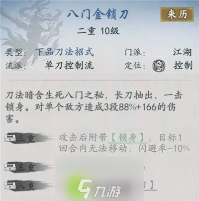 代号侠八门金锁刀怎么样-代号侠八门金锁刀武学介绍