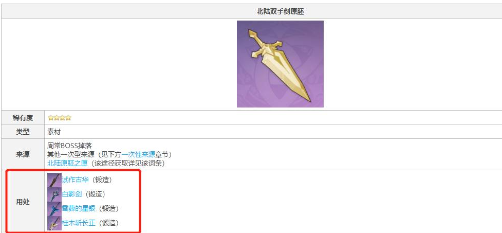原神北陆双手剑原胚怎么锻造
