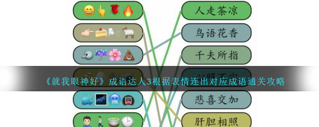 《就我眼神好》成语达人3根据表情连出对应成语通关攻略