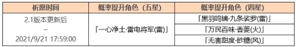 原神雷神祈愿池(影寂天下人卡池详情)「详细介绍」