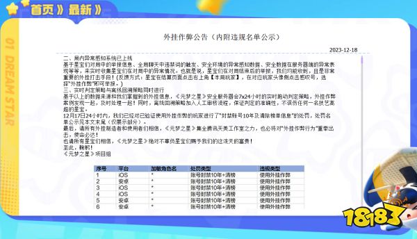 刚上线就重拳出击!“封号10年”展现《元梦之星》打击外挂决心