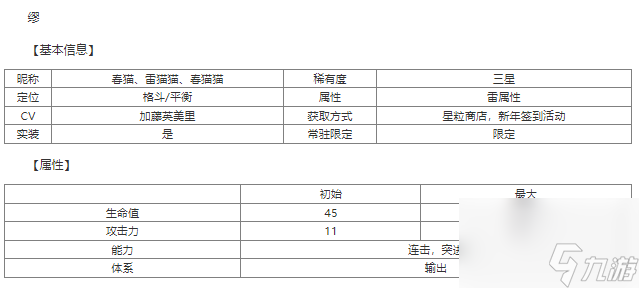 世界弹射物语缪角色技能属性介绍 具体一览