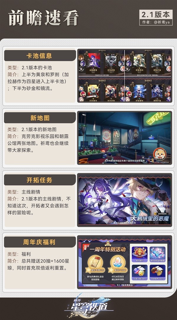 《崩坏：星穹铁道》2.1版本更新前瞻