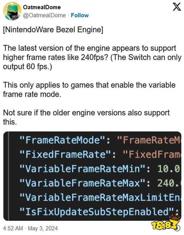 终于60FPS！NS2或支持60FPS+游戏和40 FPS 120Hz模式