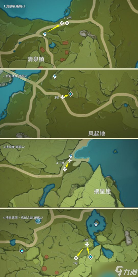 【原神】素材之旅，蜥蜴尾巴高效率长路线篇（135个）