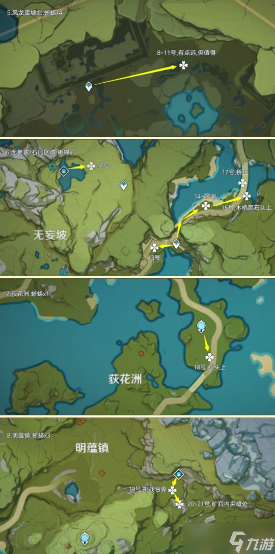 【原神】素材之旅，蜥蜴尾巴高效率长路线篇（135个）