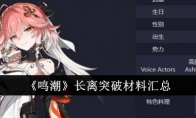 《鸣潮》长离突破材料汇总