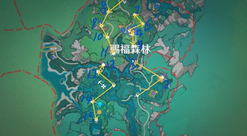 《原神》赐福森林欢声飞羽快速收集路线 