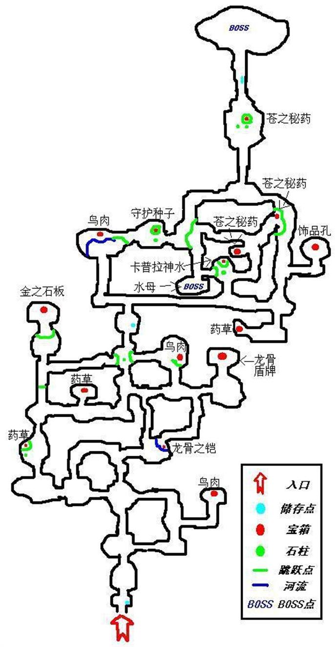 伊苏6纳比斯汀的方舟绿水洞地图路线图图三