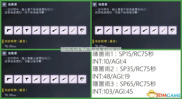 刀剑神域夺命凶弹全工具技能及武器属性分析