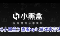 《小黑盒》查看epic游戏库方法 