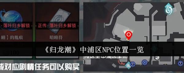 归龙潮中浦区NPC位置在哪里