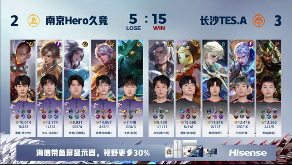 长沙TES.A险胜南京Hero久竞 无幻关羽封神 