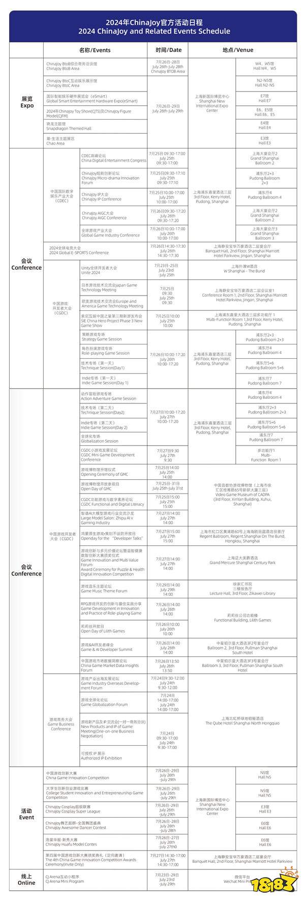 【重磅】2024年ChinaJoy官方活动日程正式公布！