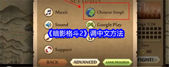 暗影格斗2怎么调中文 调中文方法