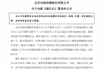 光线传媒：截至1月28日来自《满江红》的营业收入区间约为6300万至7000万元 