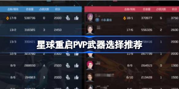 星球重启PVP武器选择推荐-星球重启PVP武器带什么比较好 