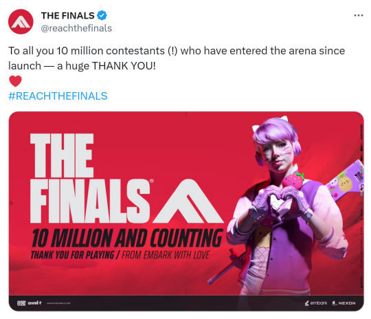 韩国人捡到宝了！《THE FINALS》玩家数量突破1000万大关 