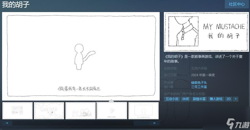 叙事游戏《我的胡子》Steam页面上线明年发售 