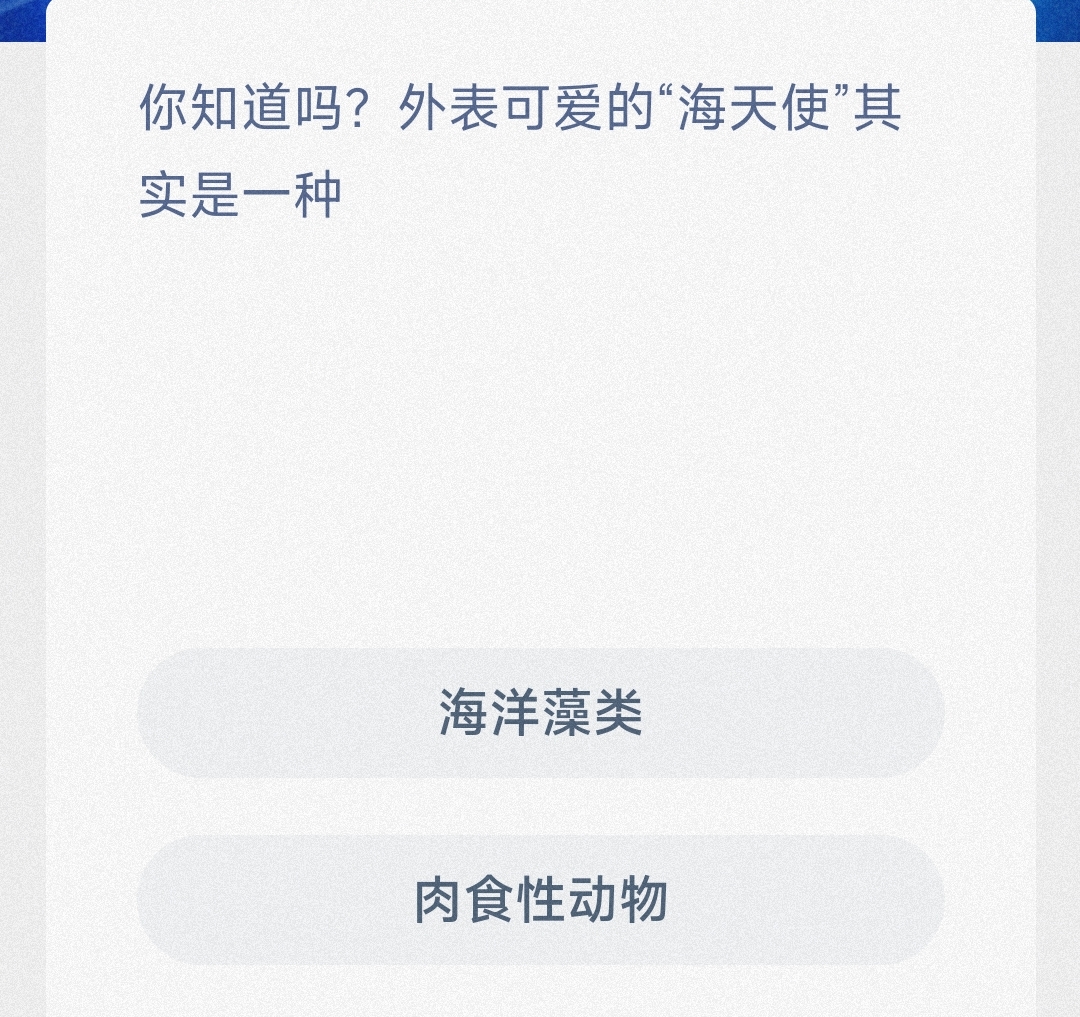 神奇海洋今日答案最新2.17-你知道吗外表可爱的海天使其实是一种